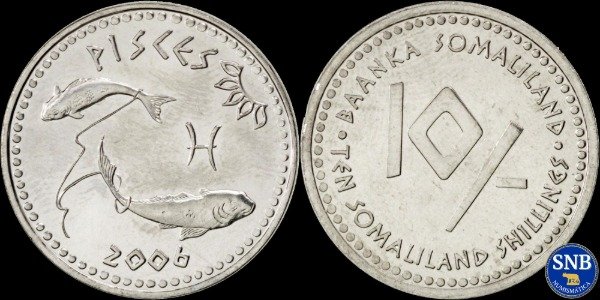 Producto - Somalilandia - 10 Chelines (2006) KM #8 Piscis