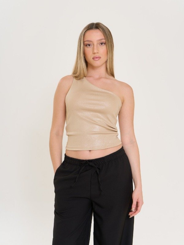 Producto - Top asimétrico Stacy (baby rib foil)