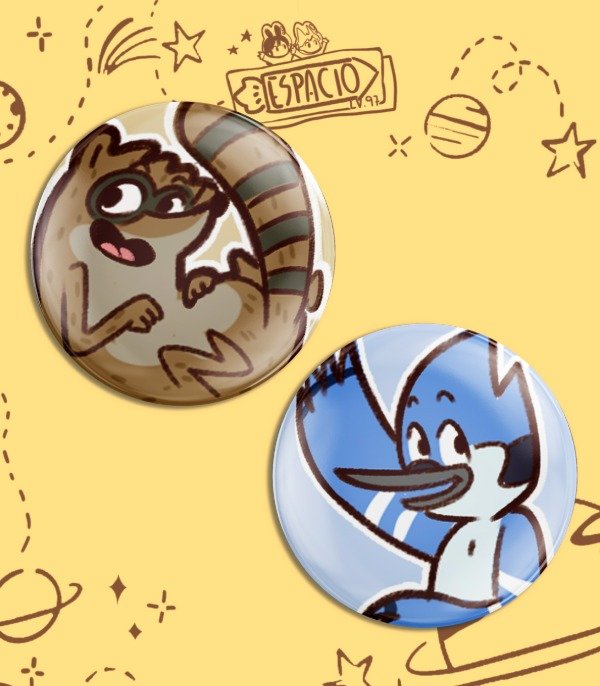 Producto - Pines Mordecai Y Rigby // Un Show Mas