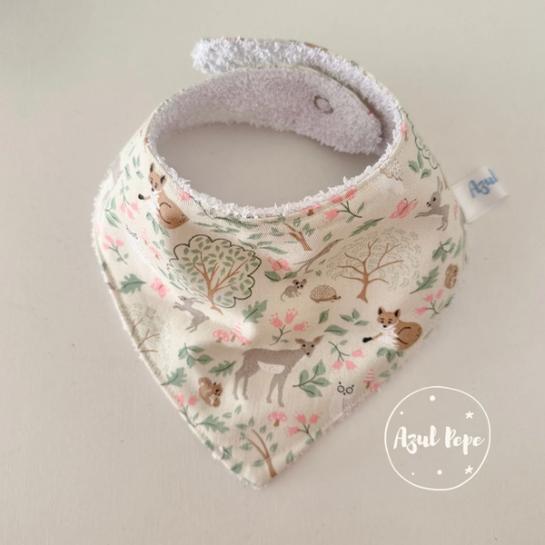 Producto - Babero Bandana - Primavera en Bosque (3 a 12 meses)