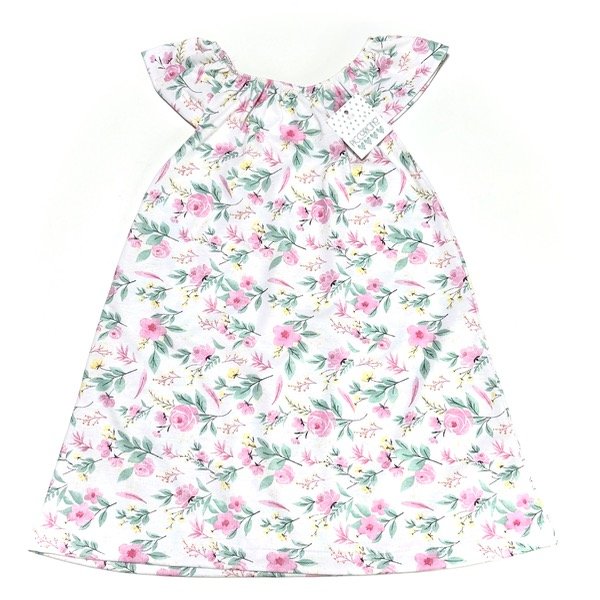 Producto - Vestido frunce blanco flores