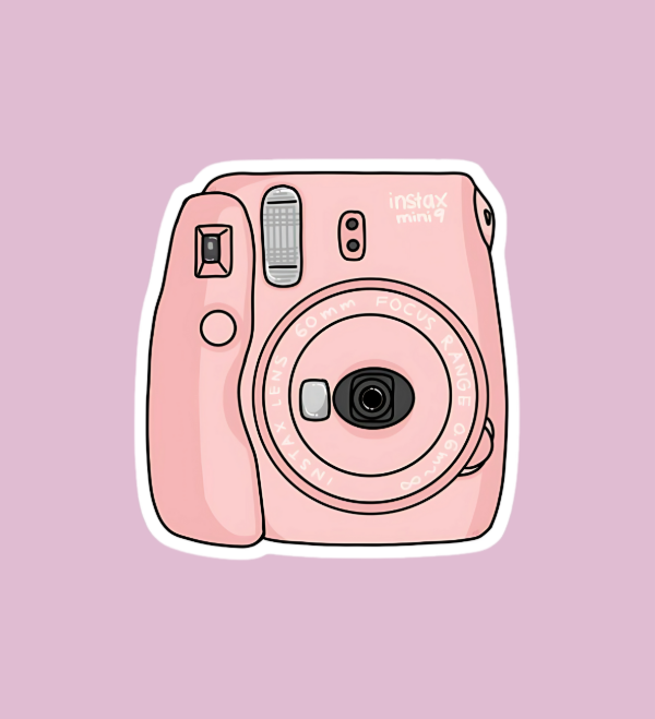 Producto - Sticker individual aesthetic cámara instax rosa
