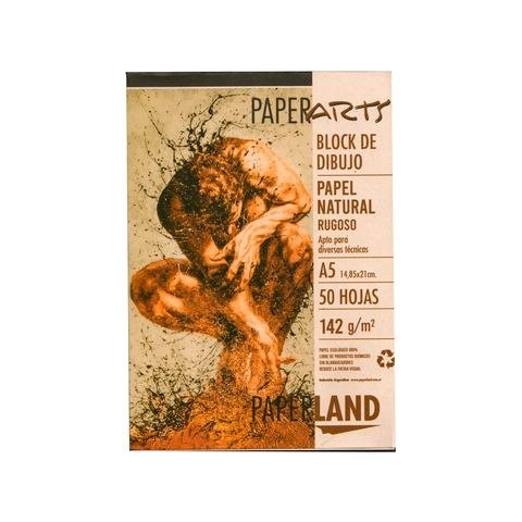 Producto - BLOCK DE DIBUJO A5 NATURAL RUGOSO 142GR 50 HOJAS EMBLOCADO PAPERLAND