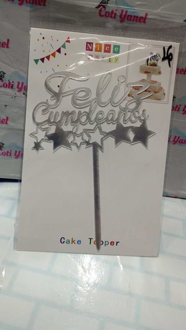 Producto - Topper "Feliz Cumpleaños" PLASTICO - 6