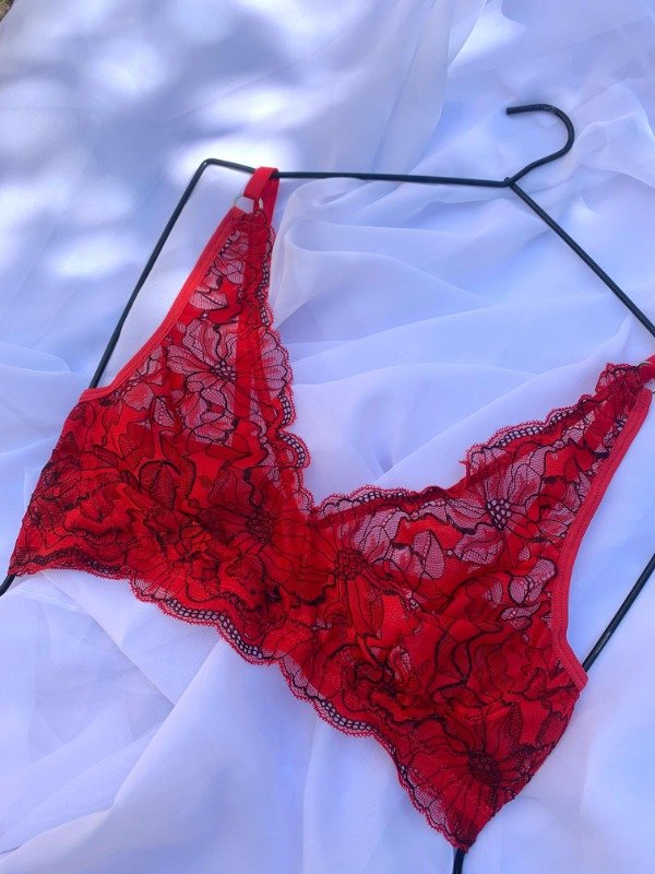 Producto - Corpiño Mara rojo trazos negros