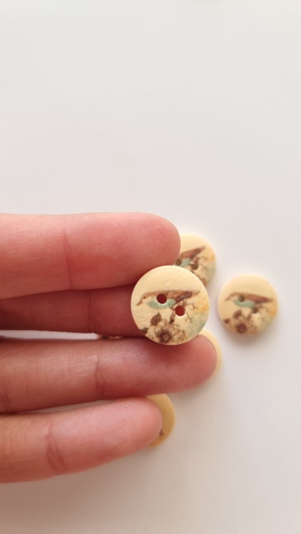 Producto - Botón 15 mm PÁJARO diseño 8