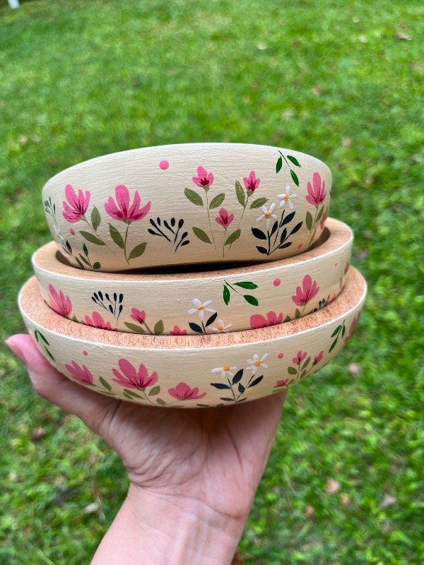 Producto - Set fuentes de algarrobo Alelí Rosa