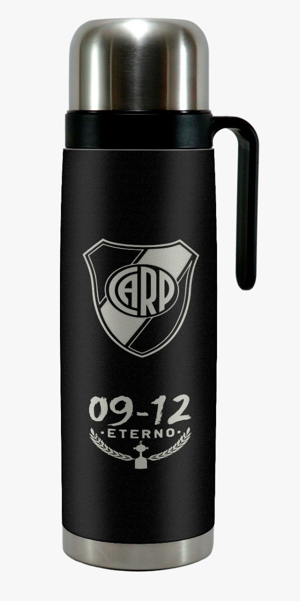 Producto - TERMO ACERO MEDIA MANIJA 1L ECOCUERO RIVER NEGRO