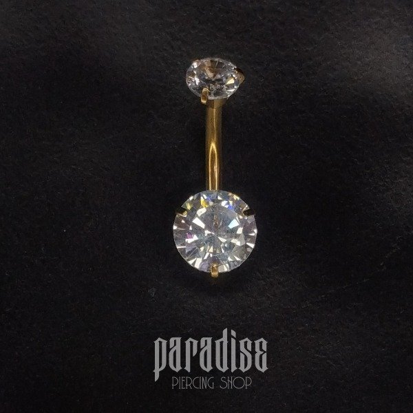 Producto - Ombligo Cristal Zirconia Engarzado Circular Gold