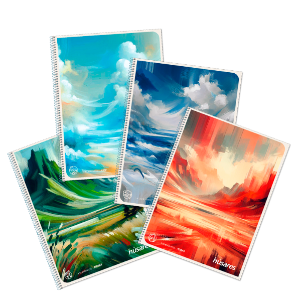 Producto - Cuaderno con espiral 16x21Rayado Diseño HÚSARES