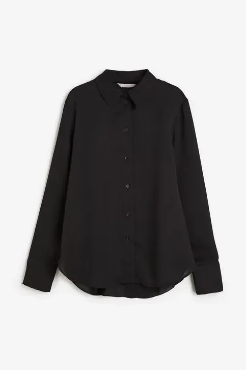 Producto - Camisa con cuello de pico Negra