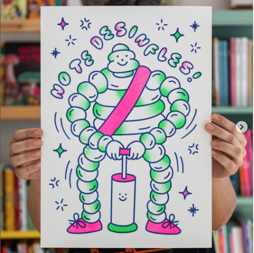 Producto - Risografía NO TE DESINFLES de Vicky Monté