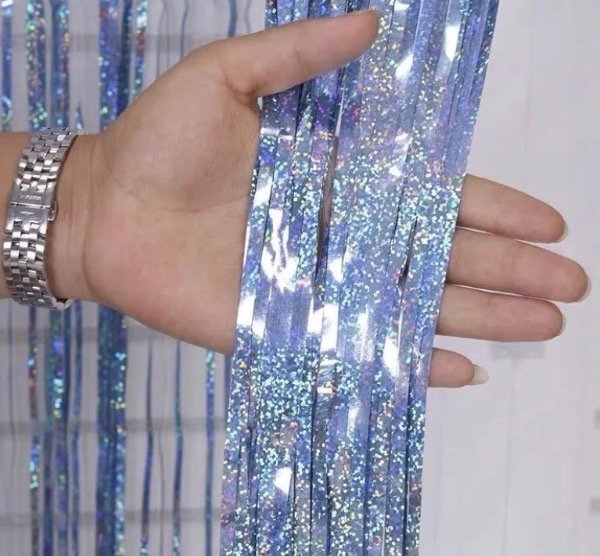 Producto - CORTINA HOLOGRAFICA CELESTE