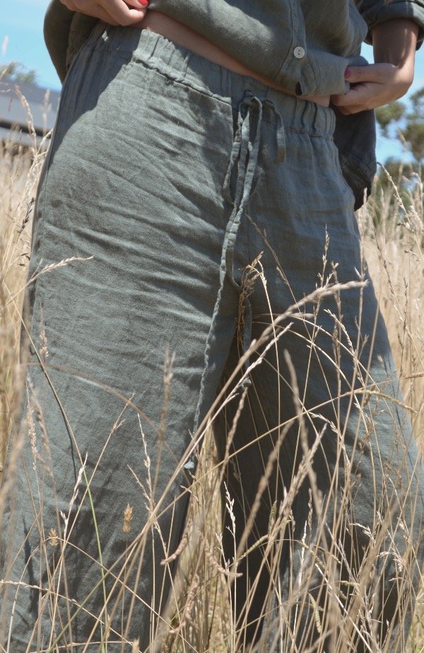 Producto - Pantalón Bilbao 100 Lino Verde