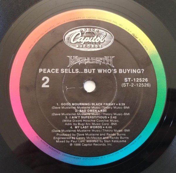 Producto - MEGADETH Peace Sells Disco Vinilo LP USA 1986 Insert Specialty Pressing - 2