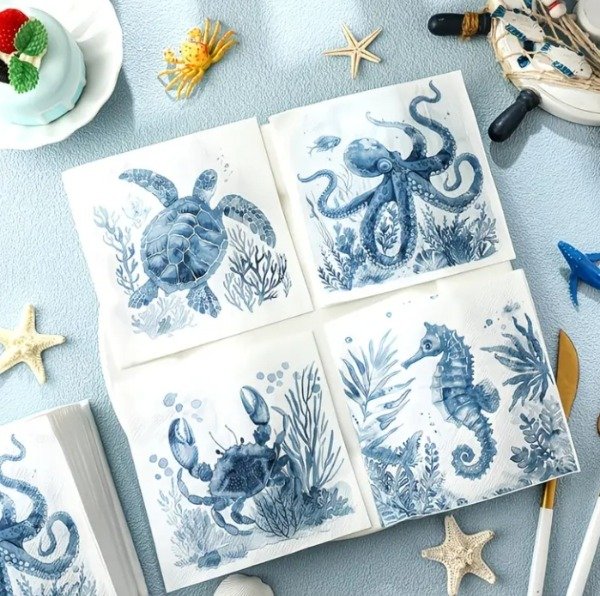 Producto - Servilletas decoupage animales marinos