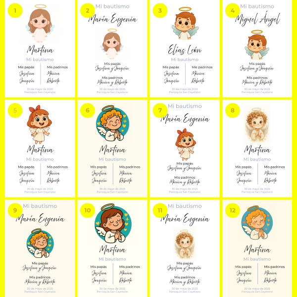 Producto - Tarjetas de bautismo