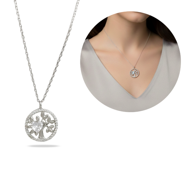 Producto - Conjunto Plata 925 Cadena y Dije Árbol de la Vida