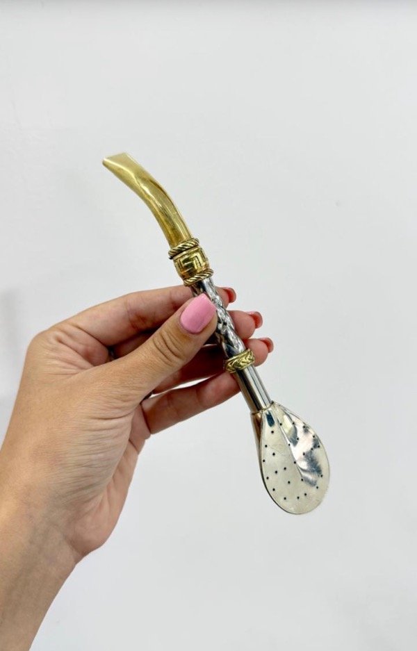 Producto - Bombillon de bronce y alpaca cincelada