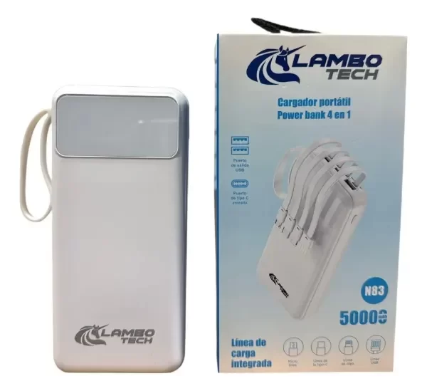 Producto - Cargador Portatil 4 en 1 LAMBO 50000mAh