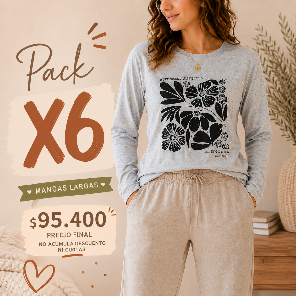 Producto - PACK X 6 REMERAS MANGAS LARGAS ONNORA