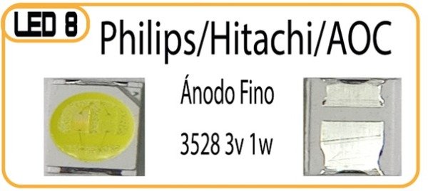 Producto - 3528 1w PHILIPS HITACHI AOC Ánodo Fino (LED 8)