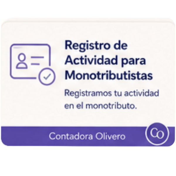 Producto - REGISTRO DE ACTIVIDAD PARA MONOTRIBUTISTAS