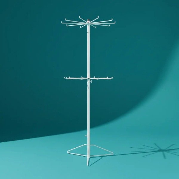 Producto - exhibidor de pie blanco 2 aros 1,50 de alto