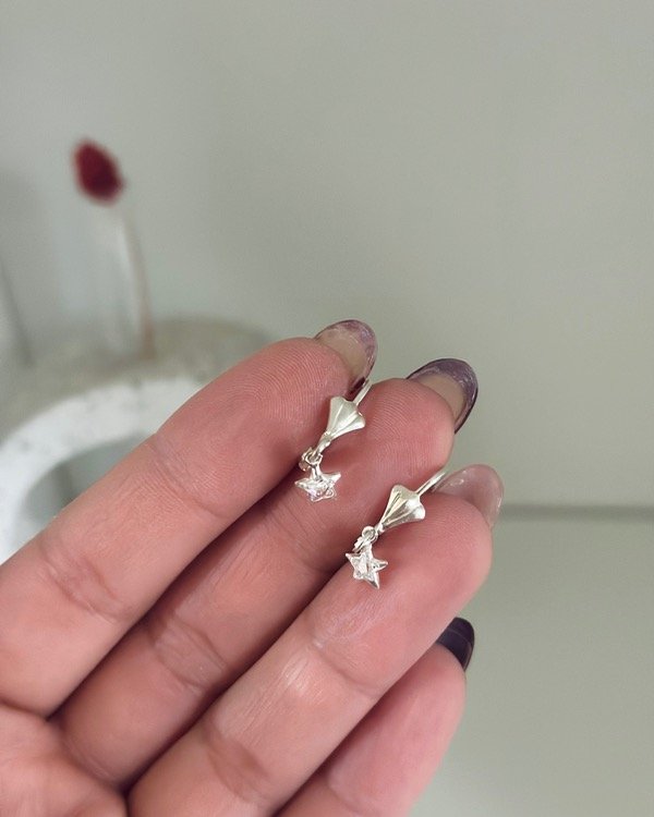 Producto - Argollas con dije estrella cubic 2