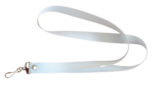Producto - Llavero Colgante Cinta Lanyard Mosq Metálico Blanco SUBLIMABLE