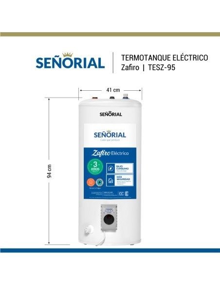 Producto - TERMOTANQUE SEÑORIAL 95LTS CARGA SUPERIOR TESTZP-95