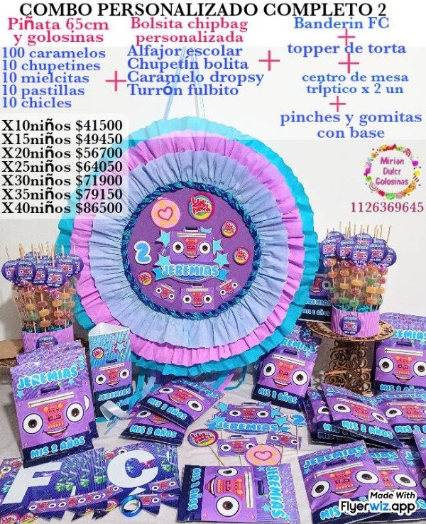 Producto - Combo cumpleaños 2 luli pampin