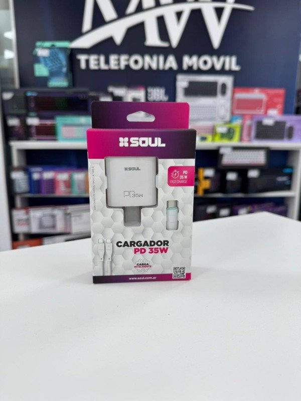 Producto - Cargador Viajero Fast Charge PD 35W Type C Soul CVQ-X2PD35T