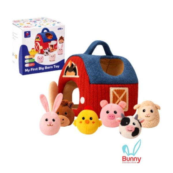 Producto - GRANJA DE PELUCHE CON 6 ANIMALES