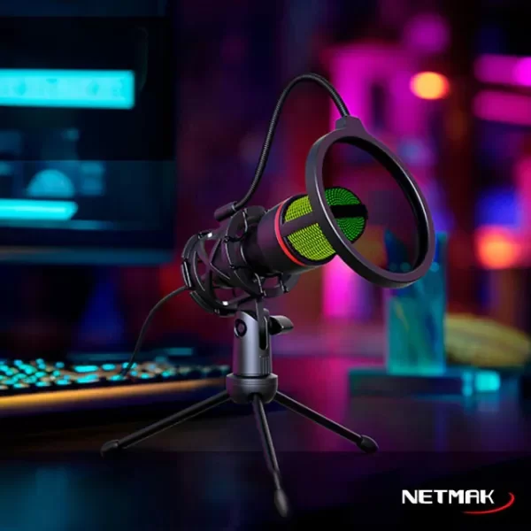 Producto - Micrófono streaming USB RGB Netmak NM-MS786 - 1