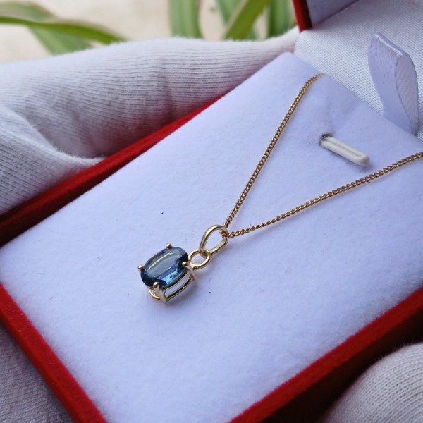 Producto - Dije Oro 18 kt. con topacio london blue (tratado) - (sin cadena) - 10