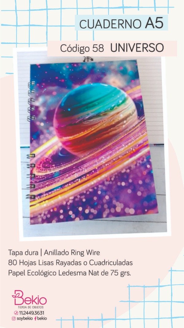 Producto - Cuaderno A5 - 58 Planeta