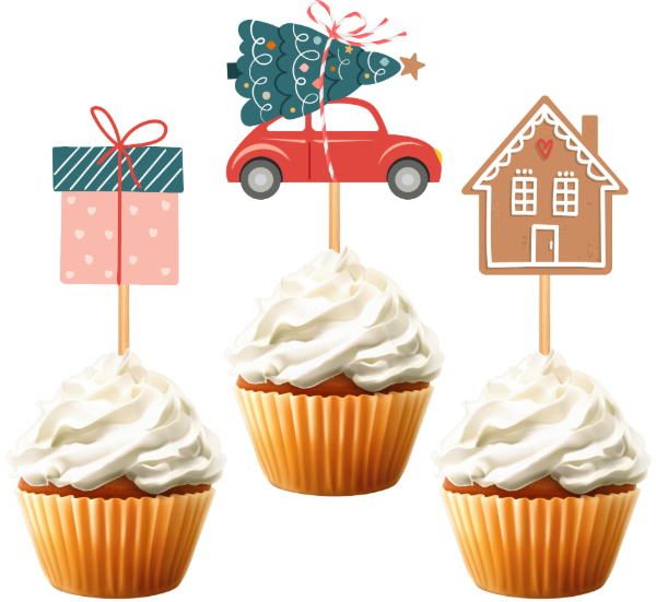 Producto - TOPPER CUPCAKE SWEET CHRISTMAS X 10