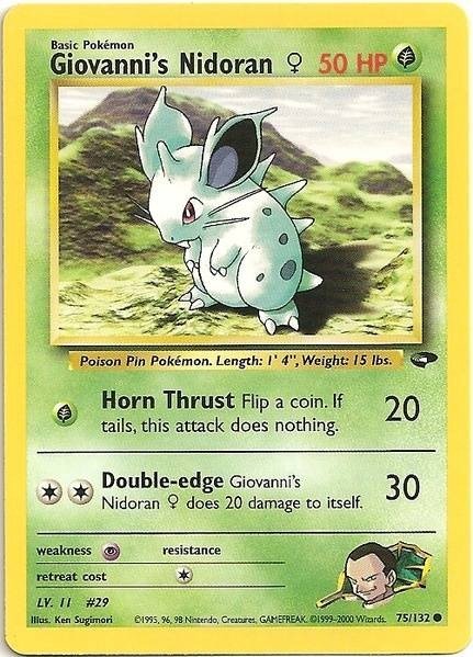 Producto - Giovanni's Nidoran 75/132 Female Gym Challenge Unlimited