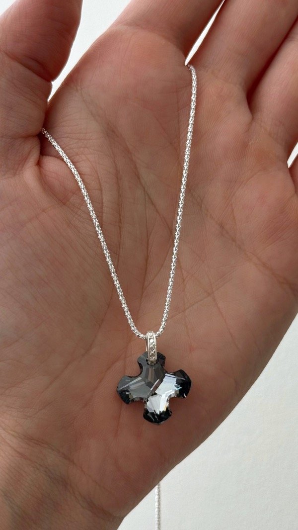 Producto - Conjunto dije cruz sw negra eng 50cm P925