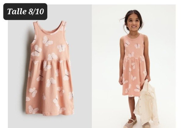 Producto - Vestido HyM talle 8/10 rosa mariposas