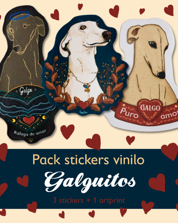 Producto - Pack de Stickers de vinilo "Galguitos"