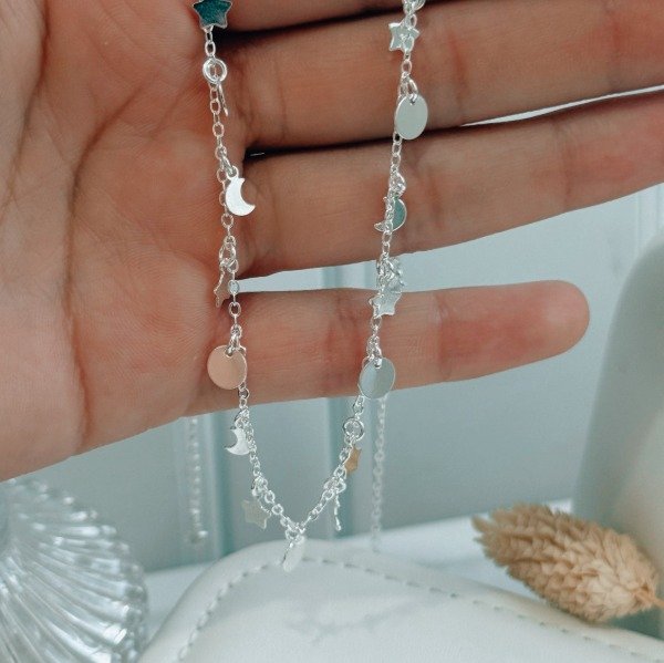 Producto - Conjunto Choker Luna Laminado Plata 925