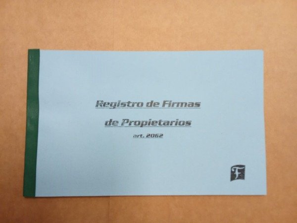 Producto - LIBRO REGISTRO DE PROPIETARIOS