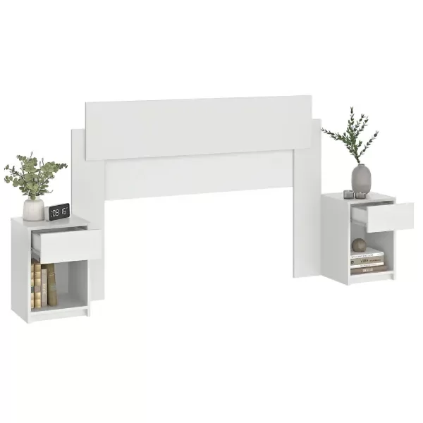 Producto - Respaldo con mesas luz de piso (solo 2 plazas) BLANCO