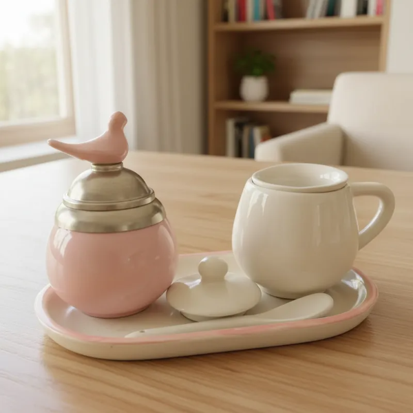 Producto - Taza Panzona con difusor de hierbas y Tapa.