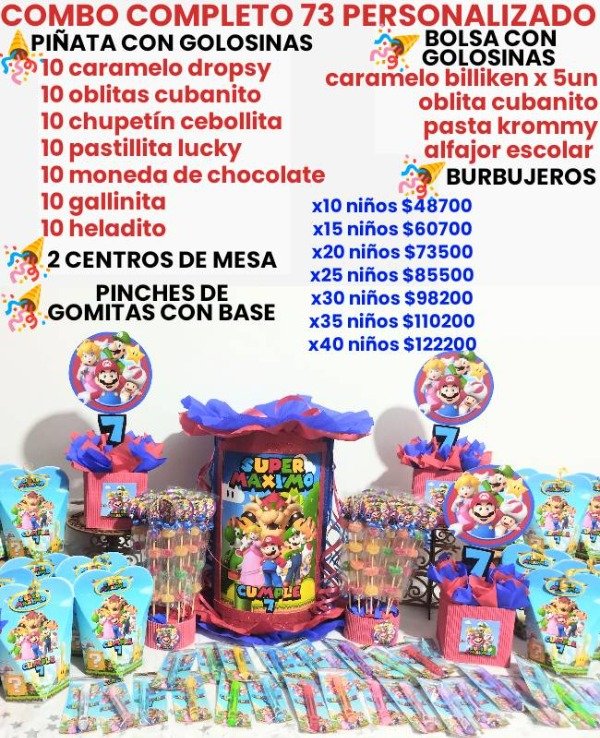 Producto - Combo cumpleaños 73 Mario bros