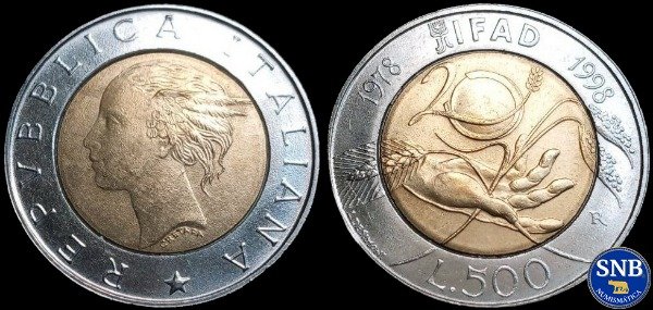 Producto - Italia - 500 Liras (1978) KM #193 [UNC] - Hegemonía Demócrata-Cristiana