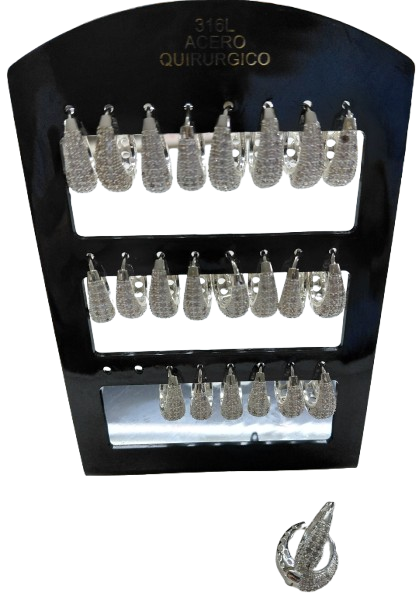 Producto - Aro argolla oval c/strass XYH 1045 C FLA 4/26