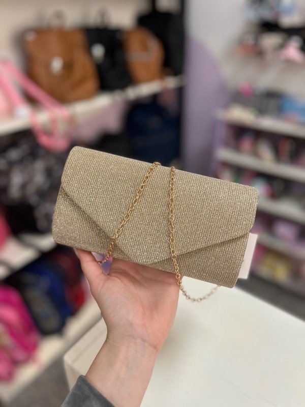 Producto - Sobre en v glitter dorado